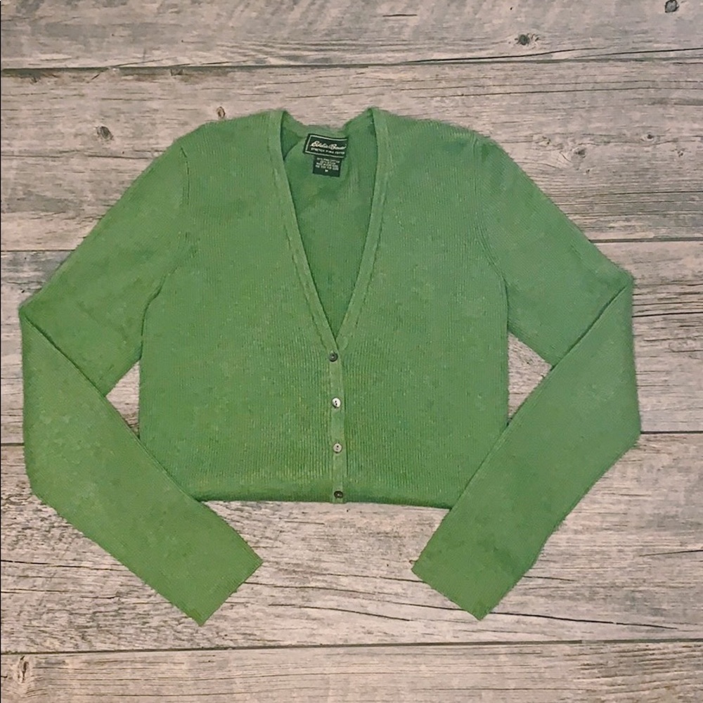 Eddie Bauer Sage Green Cardigan Sweater